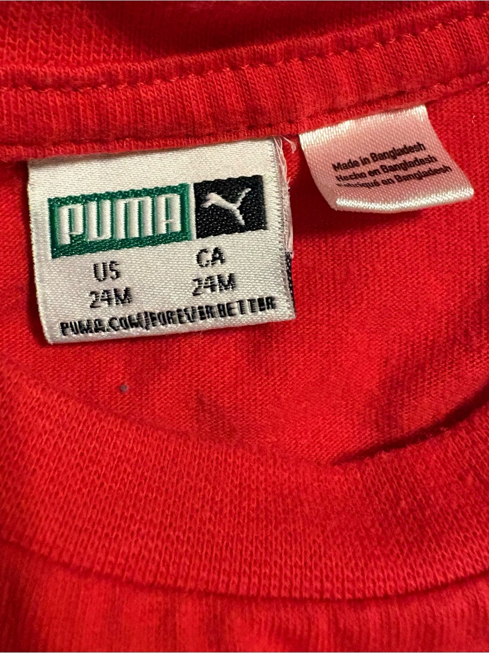 Puma Red Tee with Navy and White Paneled Track Pants 24 months - Picture 6 of 7